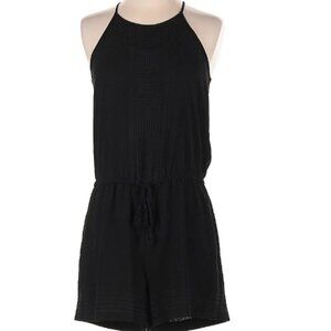 LOFT Black Halter Eyelet Neck with Tie Waist Romper Size M